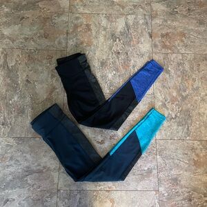 Blue and Black Leggings